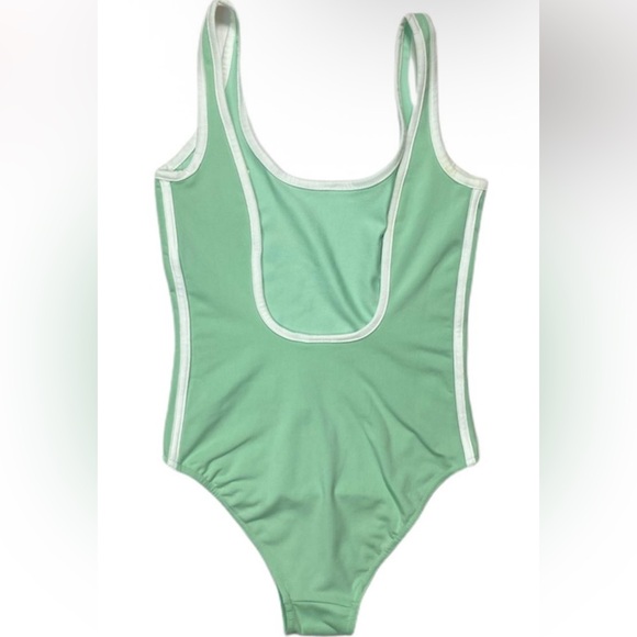 Adidas Blue Green three stripe bodysuit - Picture 3 of 7